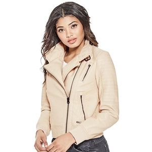 GUESS FAUX-Leather MOTO JACKET